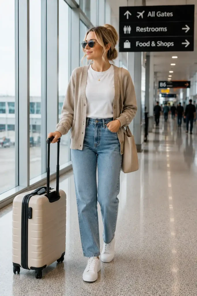 5. White T-Shirt and Straight-Leg Jeans