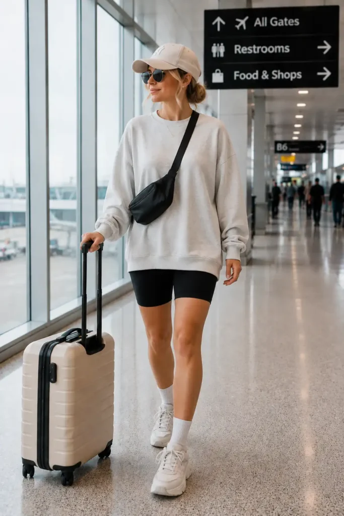 8. Sweatshirt and Biker Shorts